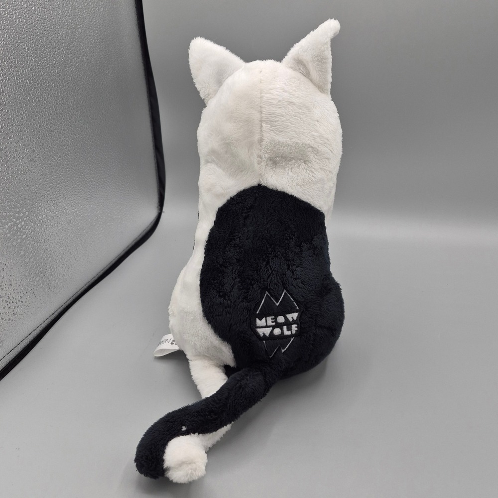 Meow Wolf Surrealist Three Eyed Wolf Cat Hybrid Plush Black White Art Toy 2022 - Picture 3 of 7